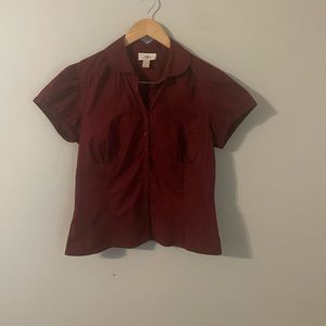 Casual Lift burgundy blouse women’s size 8